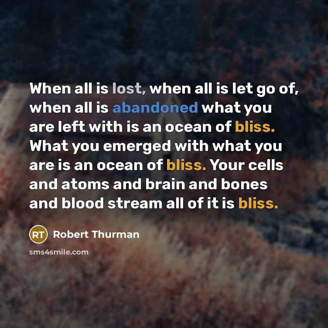 “When all is lost, when all is let go of,…” quote by Robert Thurman