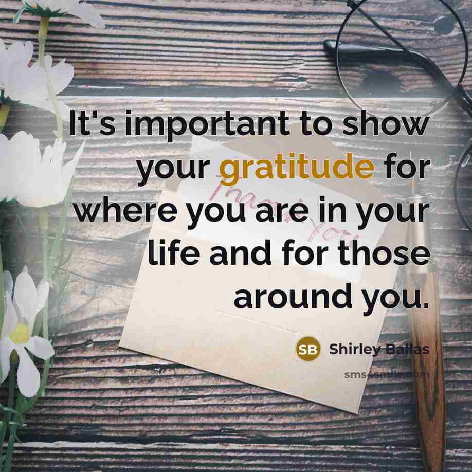 “It's important to show your gratitude for where you are…” quote by Shirley Ballas