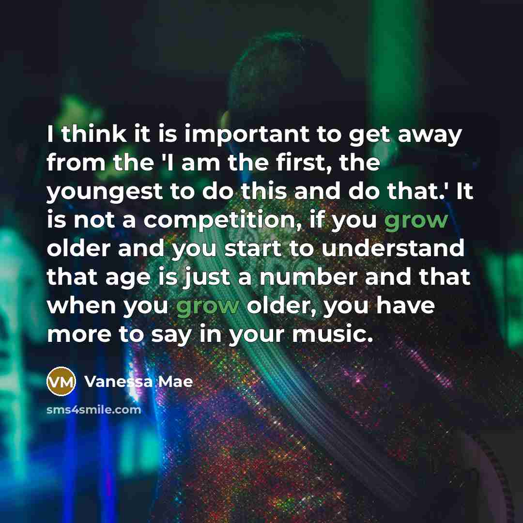 “I think it is important to get away from the…” quote by Vanessa Mae
