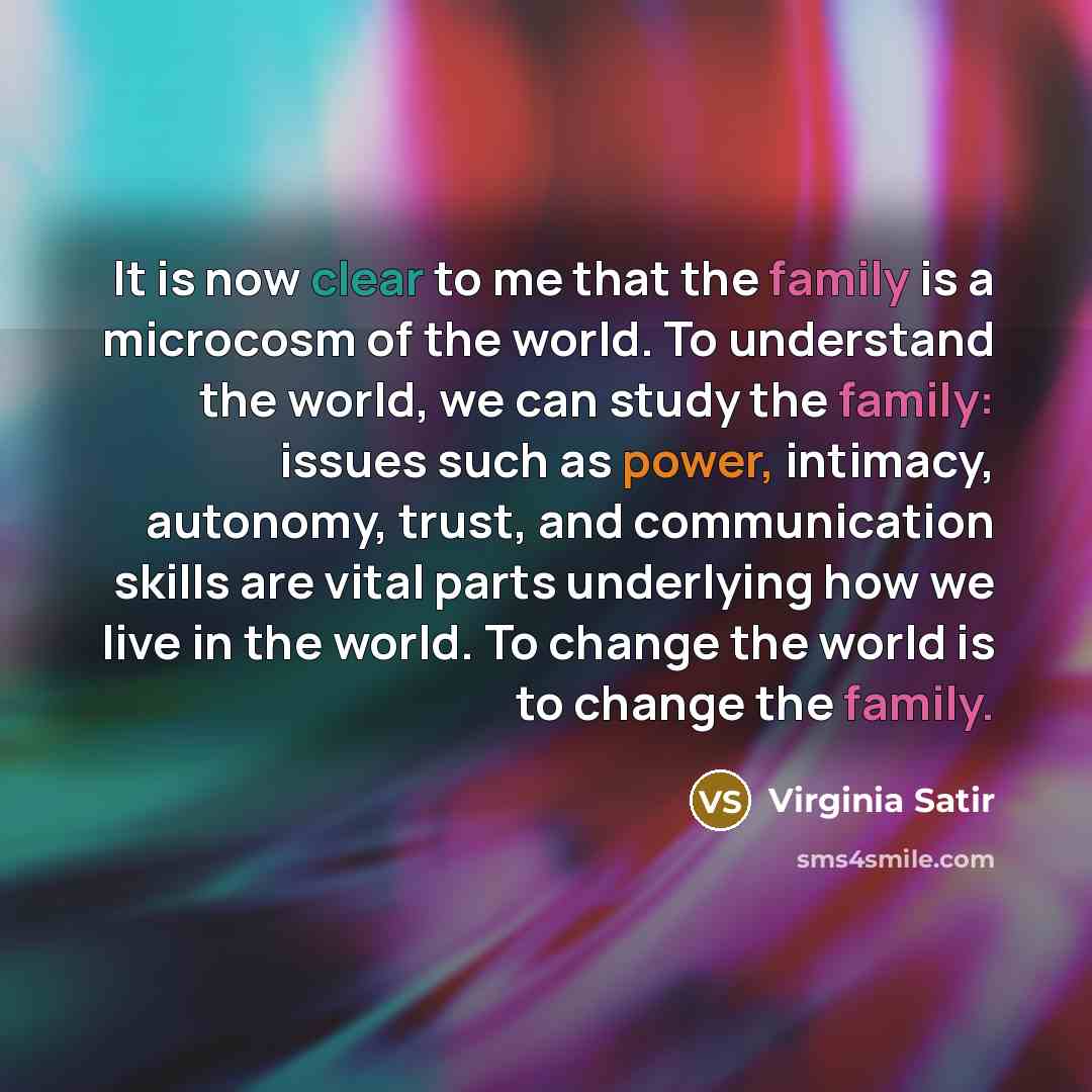 “It is now clear to me that the family is…” quote by Virginia Satir