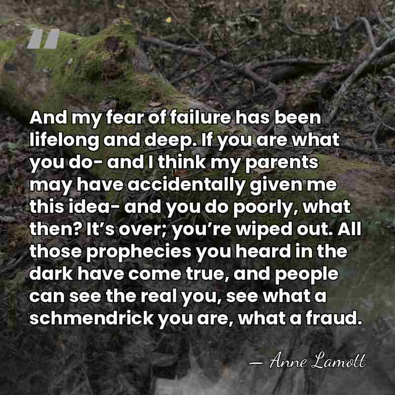 And my fear of failure has been lifelong and deep. If you&hellip; - Anne Lamott