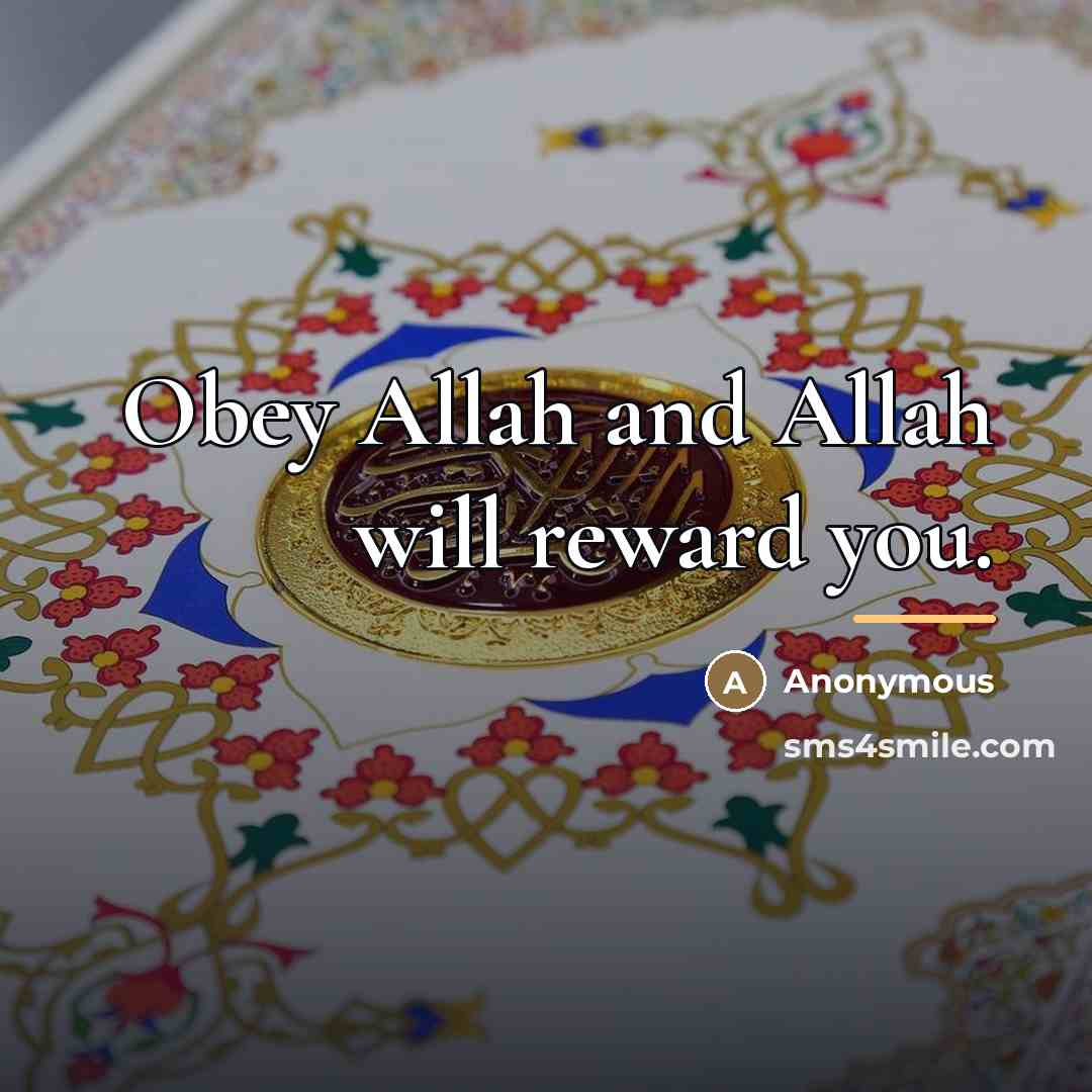 “Obey Allah and Allah will reward you.…” quote by Anonymous