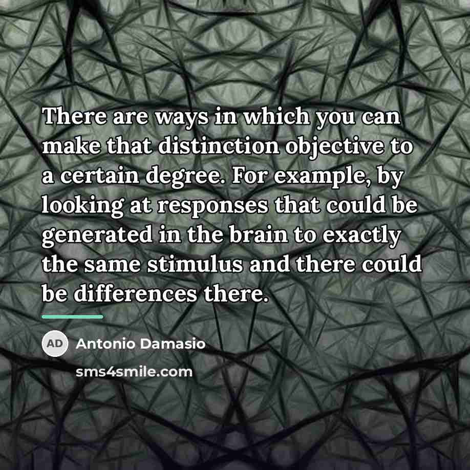 “There are ways in which you can make that distinction…” quote by Antonio Damasio