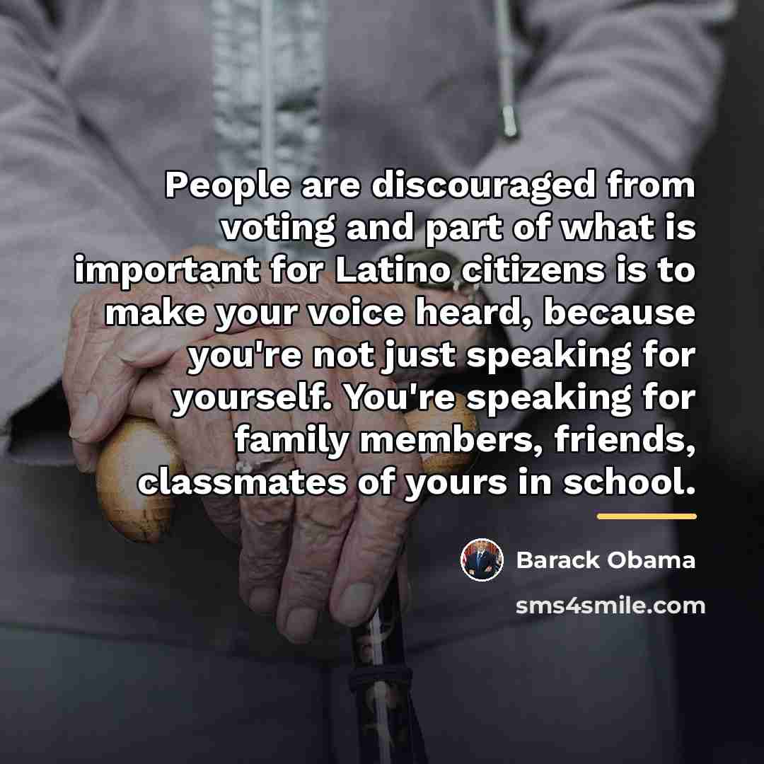 “People are discouraged from voting and part of what is…” quote by Barack Obama