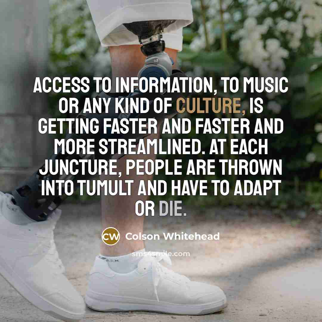 “Access to information, to music or any kind of culture,…” quote by Colson Whitehead