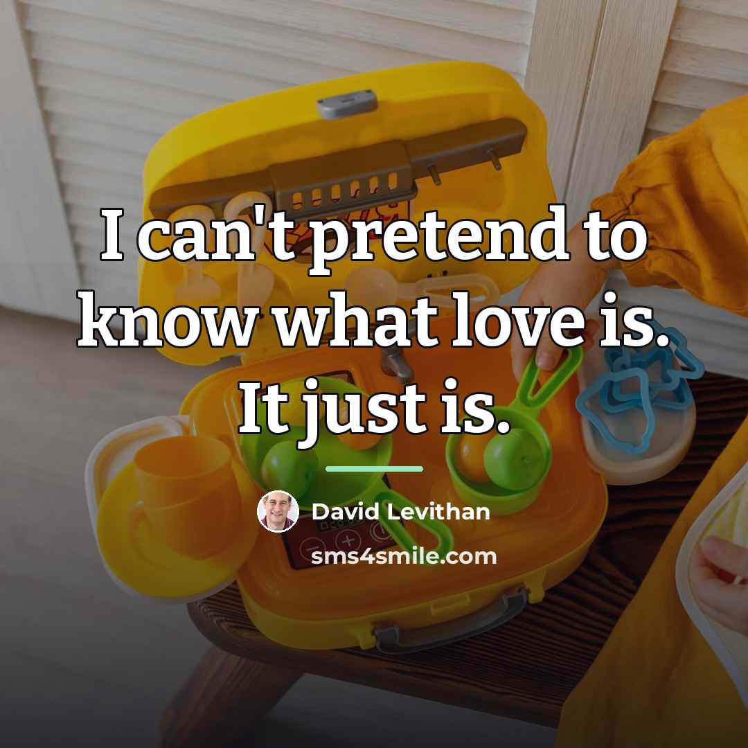 “I can't pretend to know what love is. It just…” quote by David Levithan
