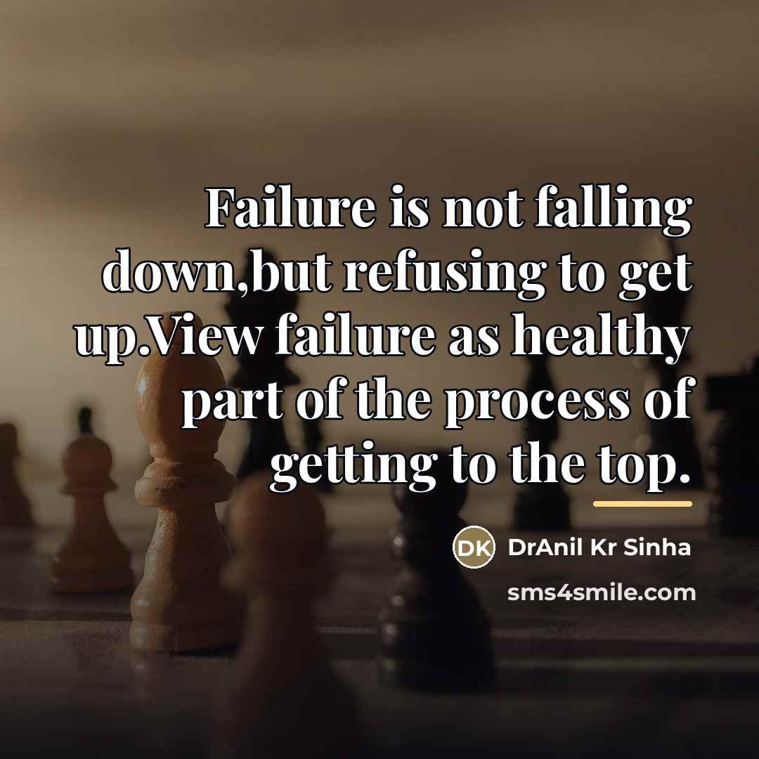 “Failure is not falling down,but refusing to get up.View failure…” quote by DrAnil Kr Sinha