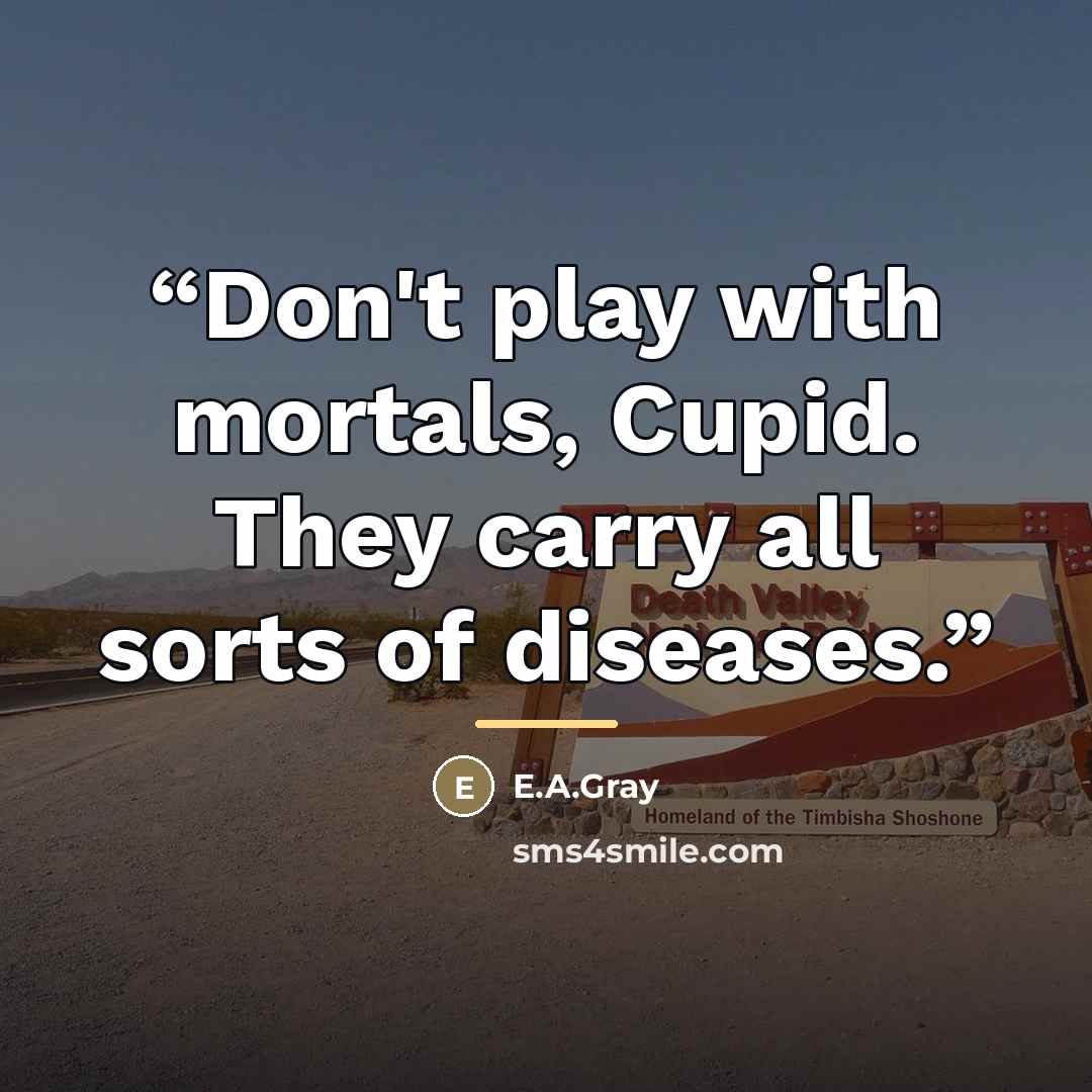 “Don't play with mortals, Cupid. They carry all sorts of diseases.” quote by Anonymous