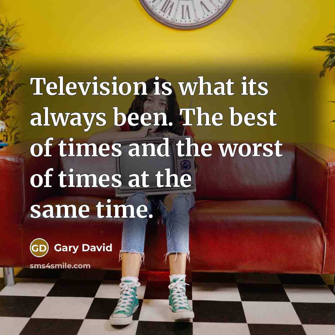 “Television is what its always been. The best of times…” quote by Gary David