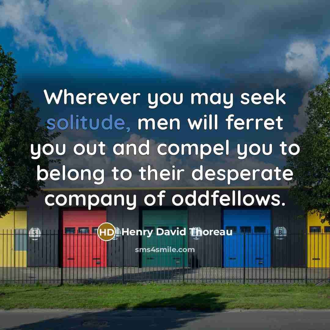 “Wherever you may seek solitude, men will ferret you out…” quote by Henry David Thoreau