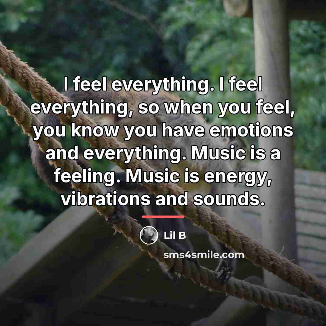 “I feel everything. I feel everything, so when you feel,…” quote by Lil B