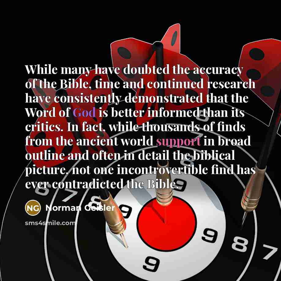 “While many have doubted the accuracy of the Bible, time…” quote by Norman Geisler