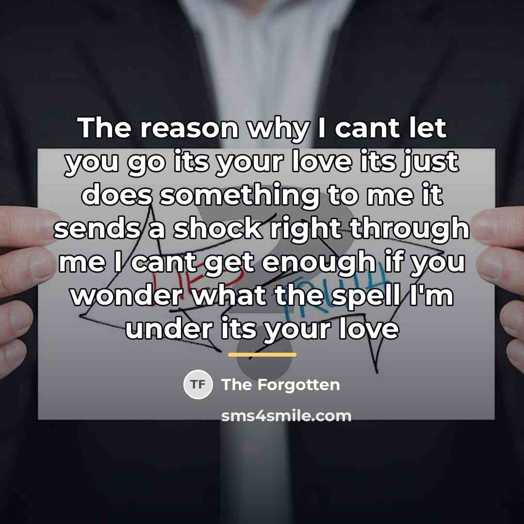 “The reason why I cant let you go its your…” quote by The Forgotten