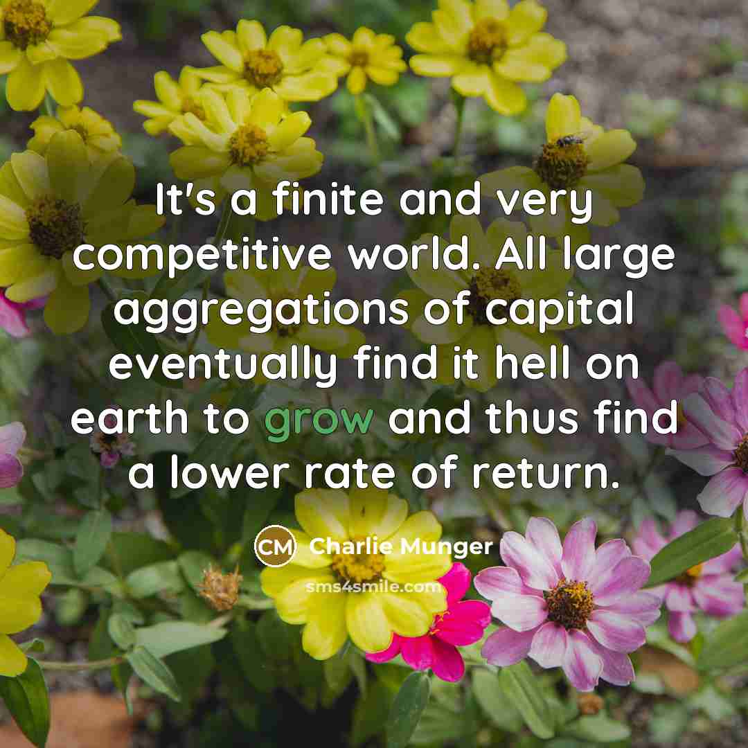 “It's a finite and very competitive world. All large aggregations…” quote by Charlie Munger