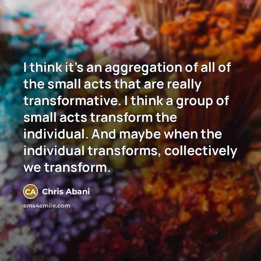 “I think it's an aggregation of all of the small…” quote by Chris Abani