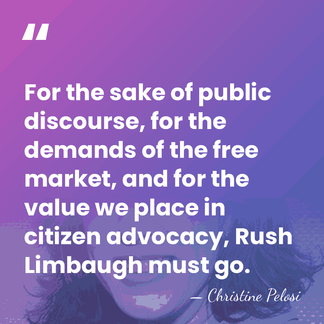 For the sake of public discourse, for the demands of the free&hellip; - Christine Pelosi