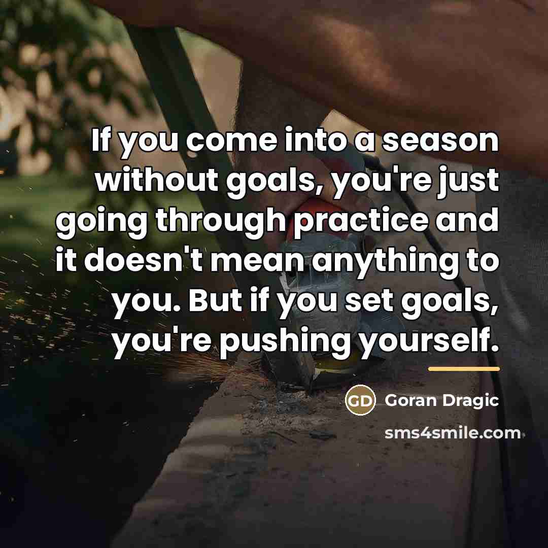 “If you come into a season without goals, you're just…” quote by Goran Dragic