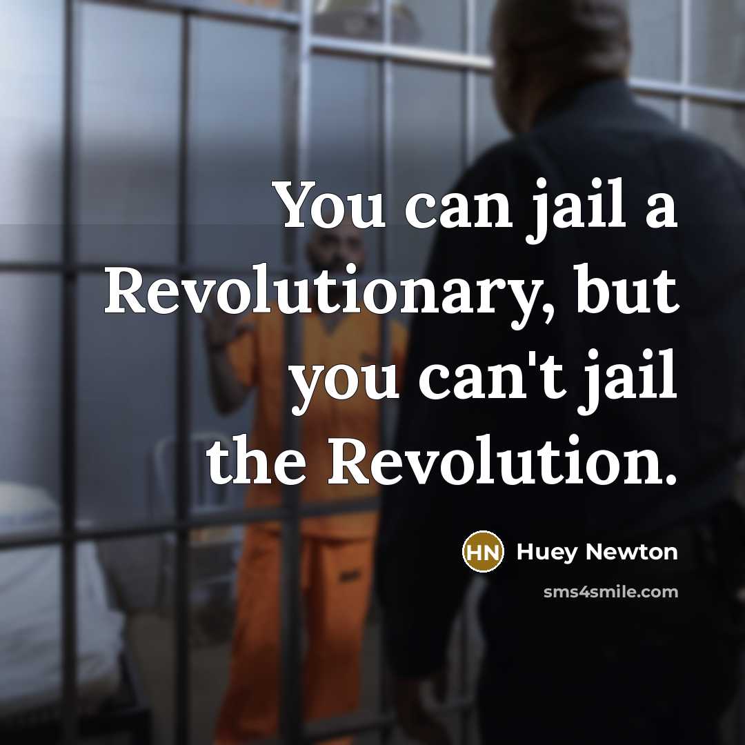 “You can jail a Revolutionary, but you can't jail the…” quote by Huey Newton
