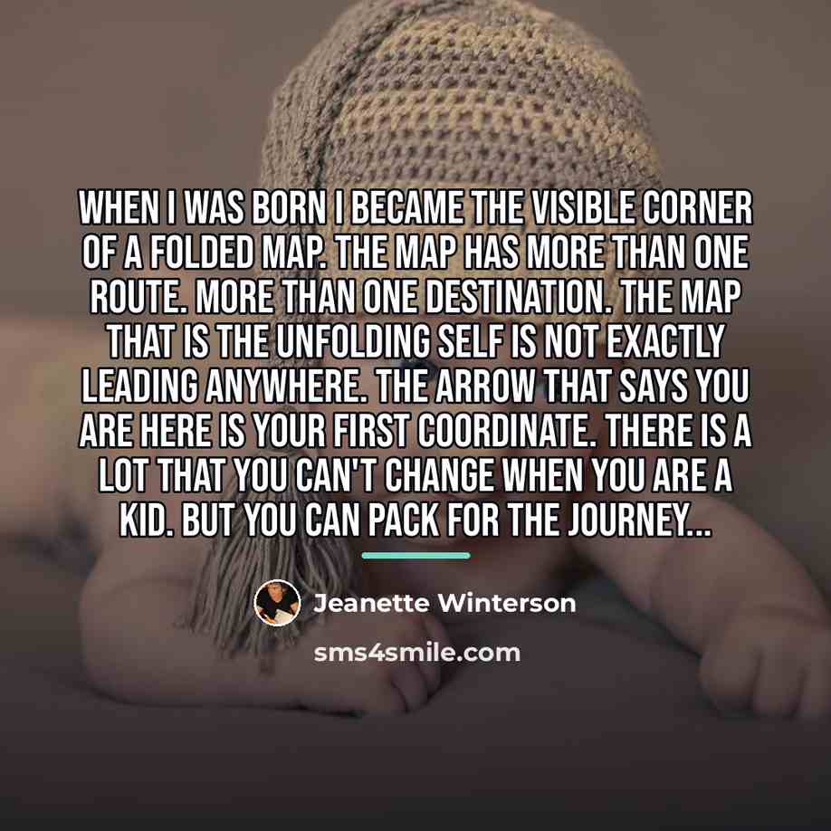 “When I was born I became the visible corner of…” quote by Jeanette Winterson