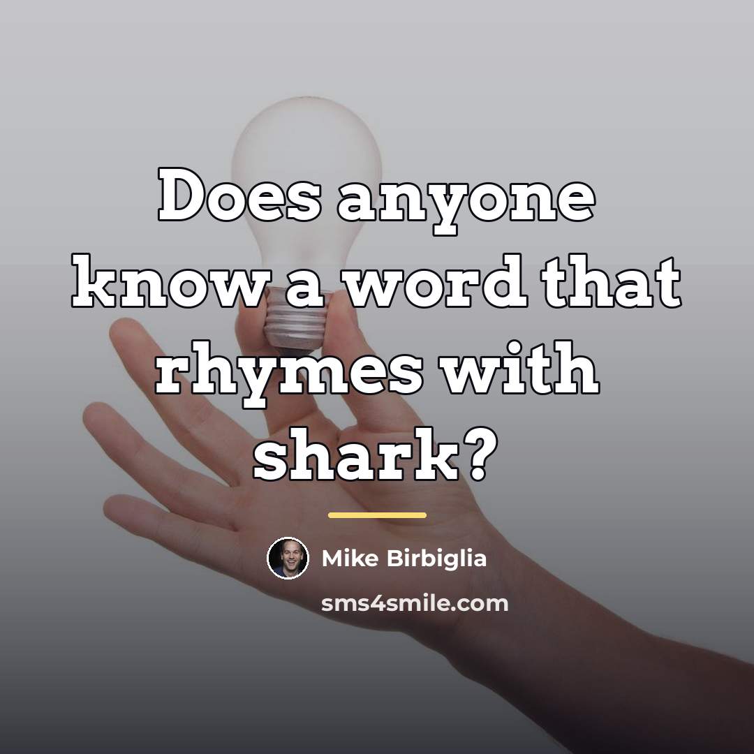 “Does anyone know a word that rhymes with shark?…” quote by Mike Birbiglia