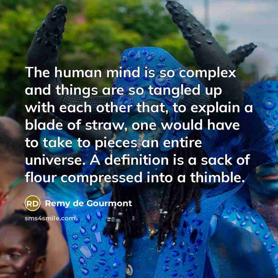 “The human mind is so complex and things are so…” quote by Remy de Gourmont