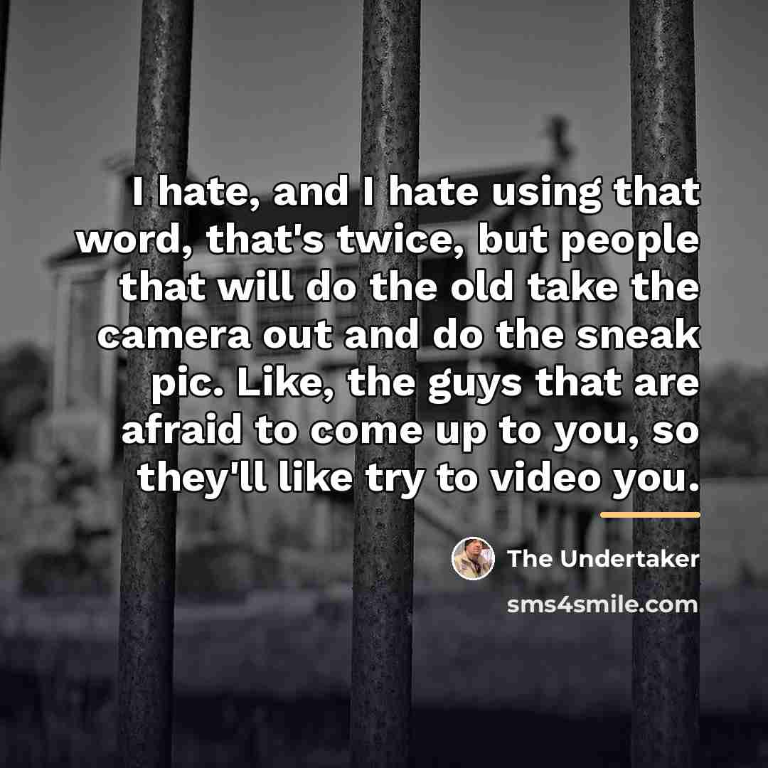 “I hate, and I hate using that word, that's twice,…” quote by The Undertaker