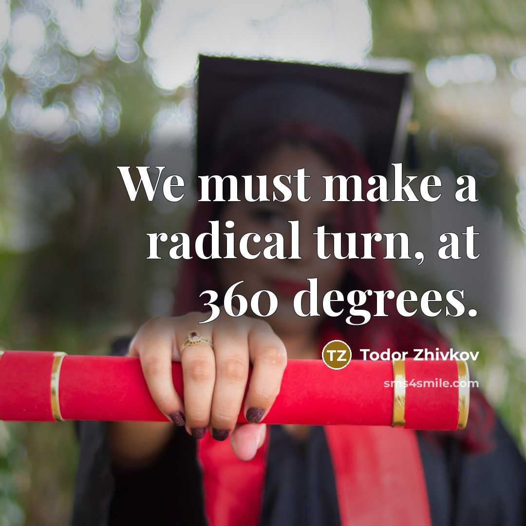 “We must make a radical turn, at 360 degrees.…” quote by Todor Zhivkov