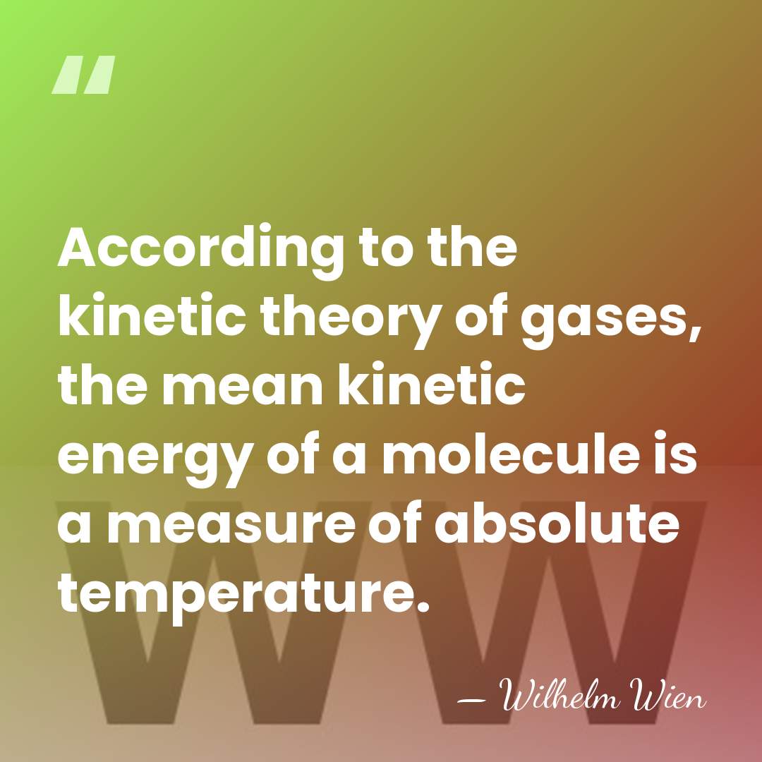 According to the kinetic theory of gases, the mean kinetic energy of&hellip; - Wilhelm Wien