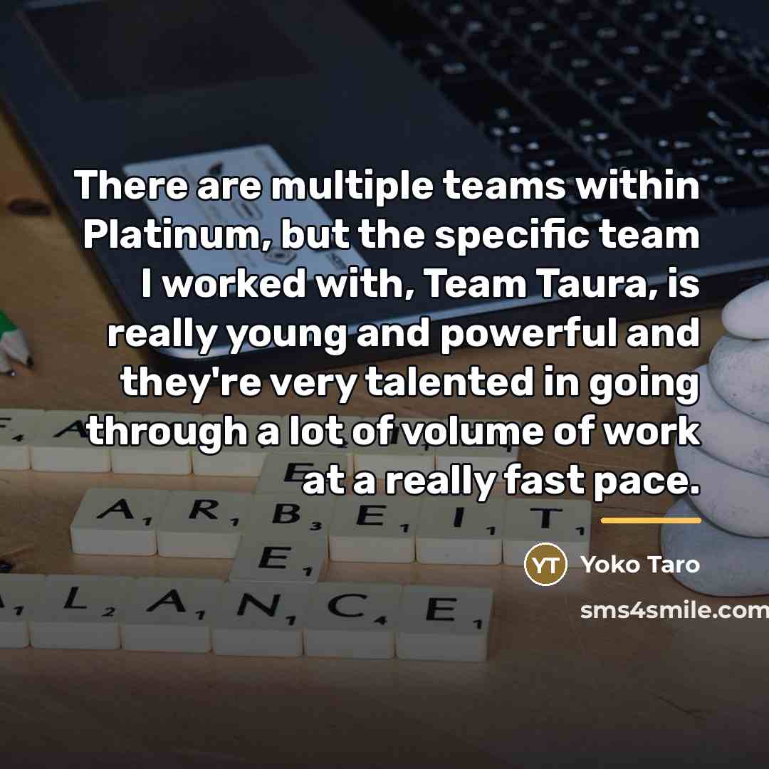 “There are multiple teams within Platinum, but the specific team…” quote by Yoko Taro