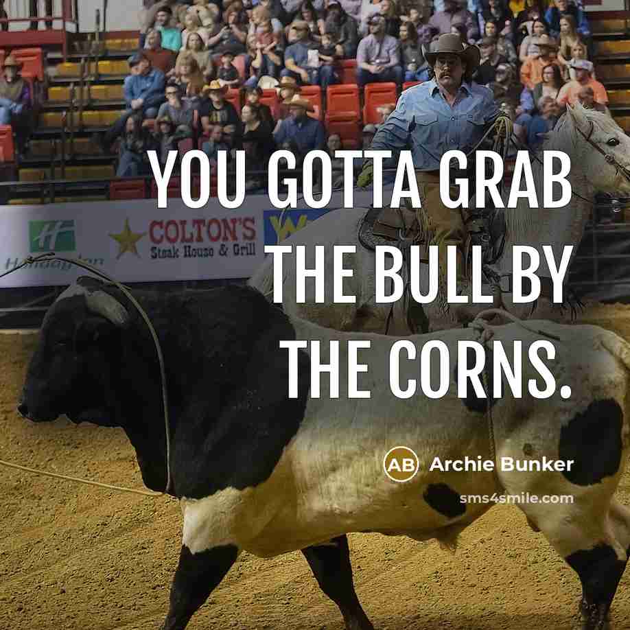 “You gotta grab the bull by the corns.” quote by Archie Bunker