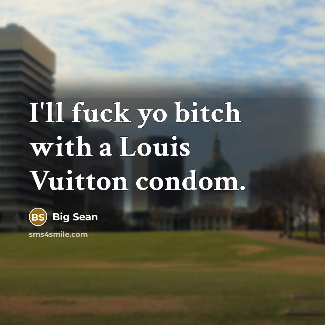 “I'll fuck yo bitch with a Louis Vuitton condom.” quote by Big Sean