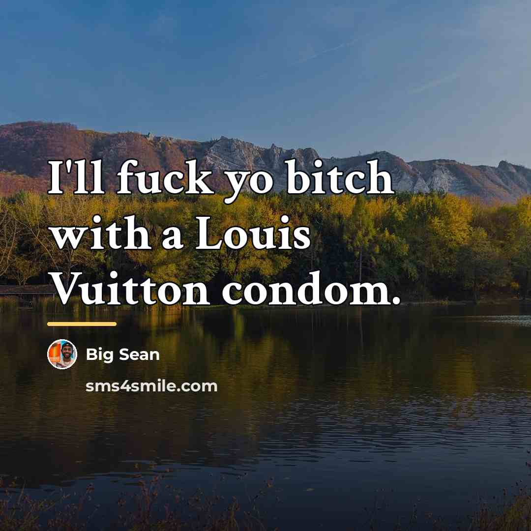 “I'll fuck yo bitch with a Louis Vuitton condom.…” quote by Big Sean