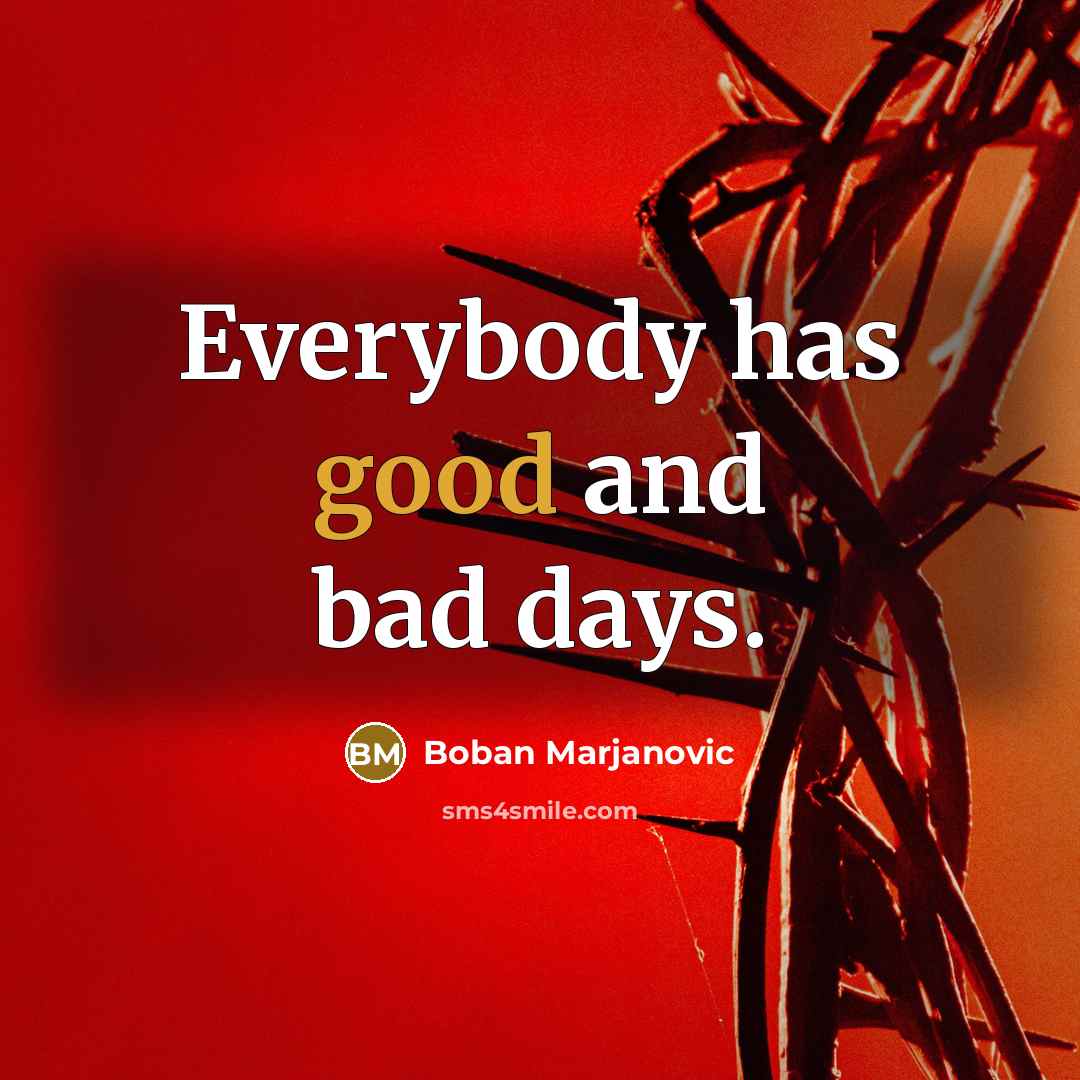 “Everybody has good and bad days.…” quote by Boban Marjanovic