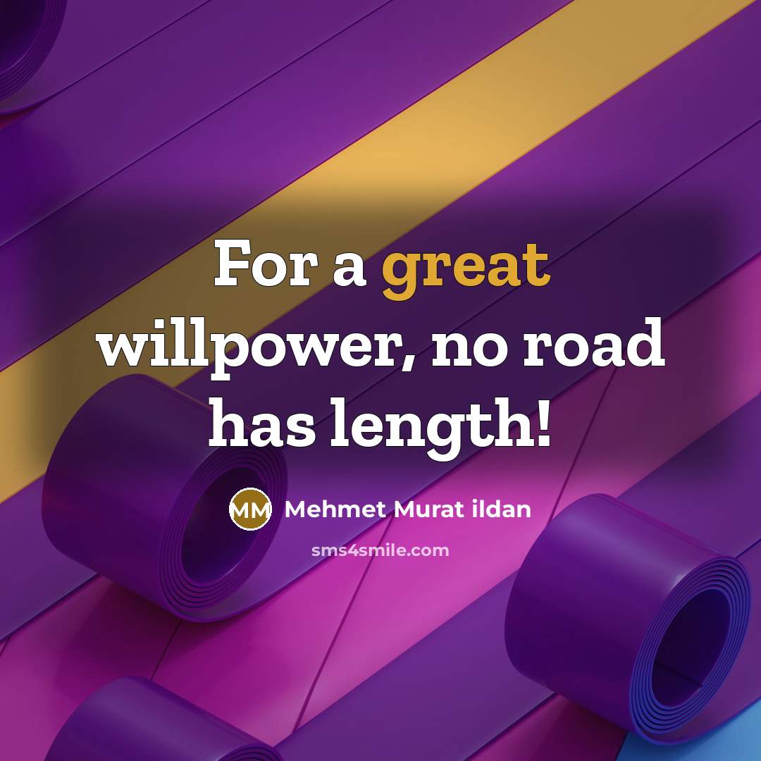 “For a great willpower, no road has length!…” quote by Mehmet Murat Ildan