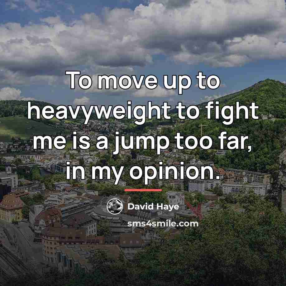 “To move up to heavyweight to fight me is a…” quote by David Haye