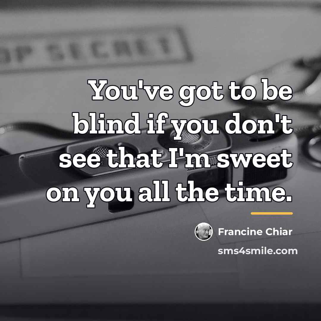 “You've got to be blind if you don't see that…” quote by Francine Chiar