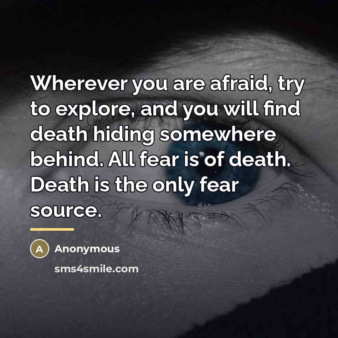 “Wherever you are afraid, try to explore, and you will…” quote by Anonymous
