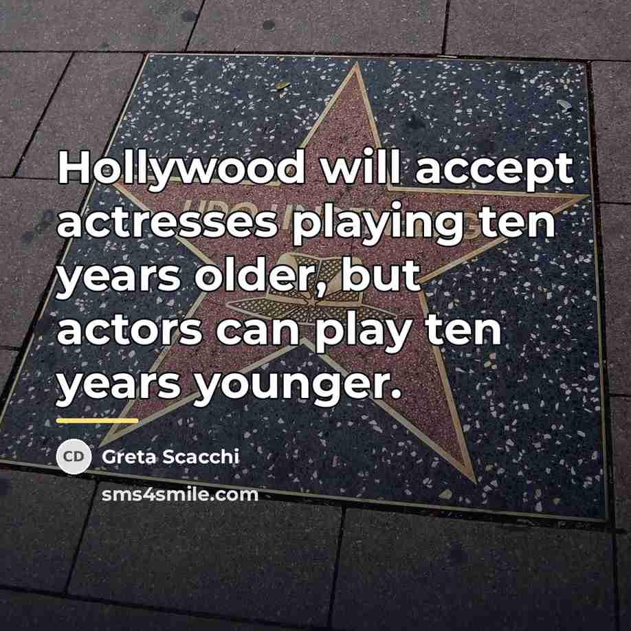 “Hollywood will accept actresses playing ten years older, but actors…” quote by Greta Scacchi