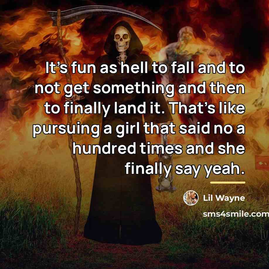“It's fun as hell to fall and to not get…” quote by Lil Wayne