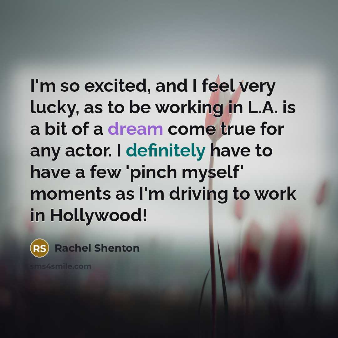 “I'm so excited, and I feel very lucky, as to…” quote by Rachel Shenton
