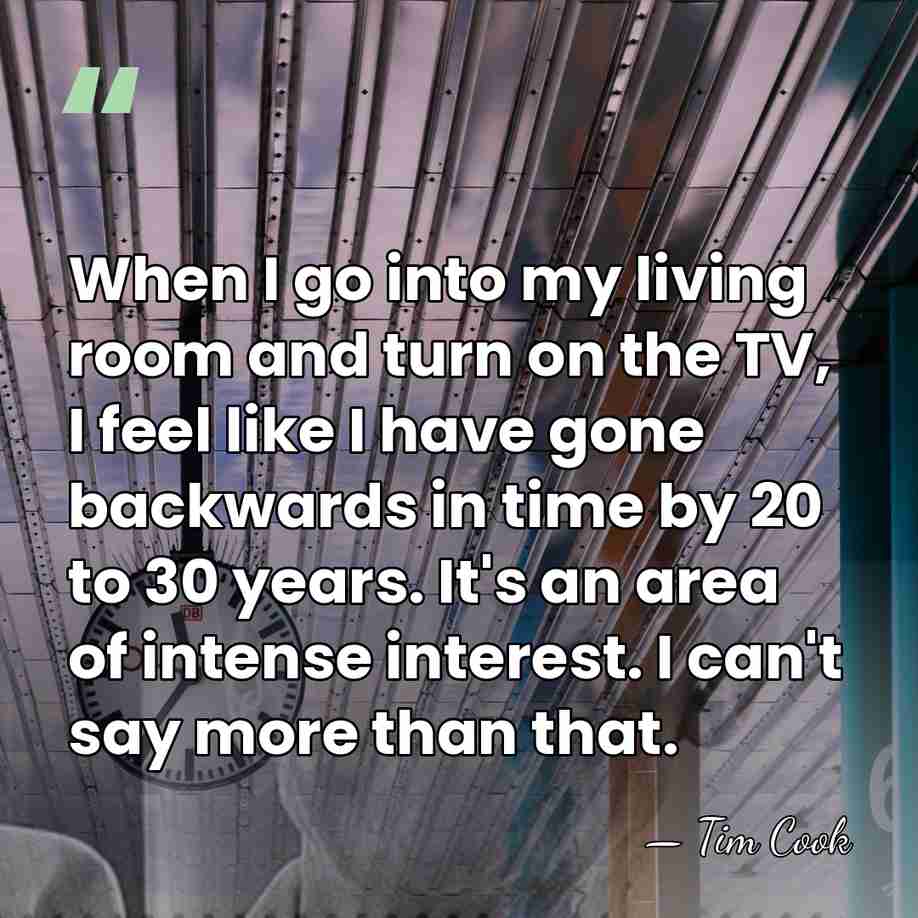 When I go into my living room and turn on the TV,&hellip; - Tim Cook