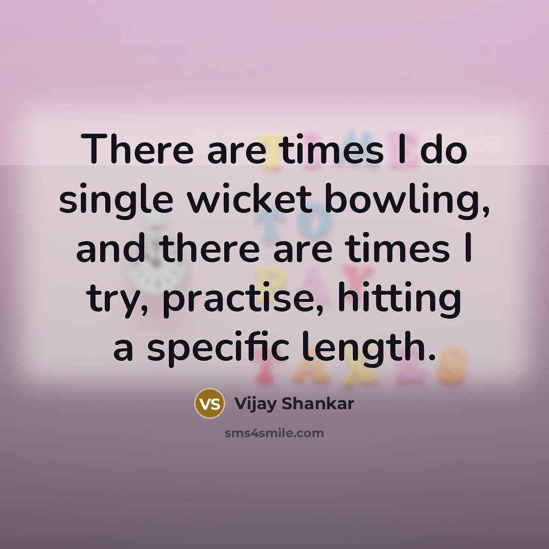 “There are times I do single wicket bowling, and there…” quote by Vijay Shankar