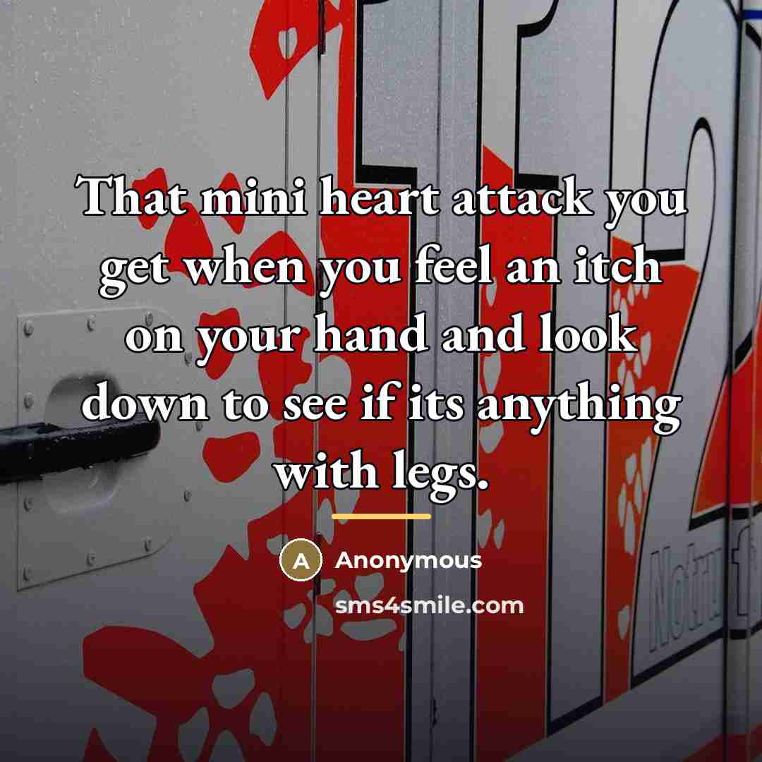 “That mini heart attack you get when you feel an…” quote by Anonymous