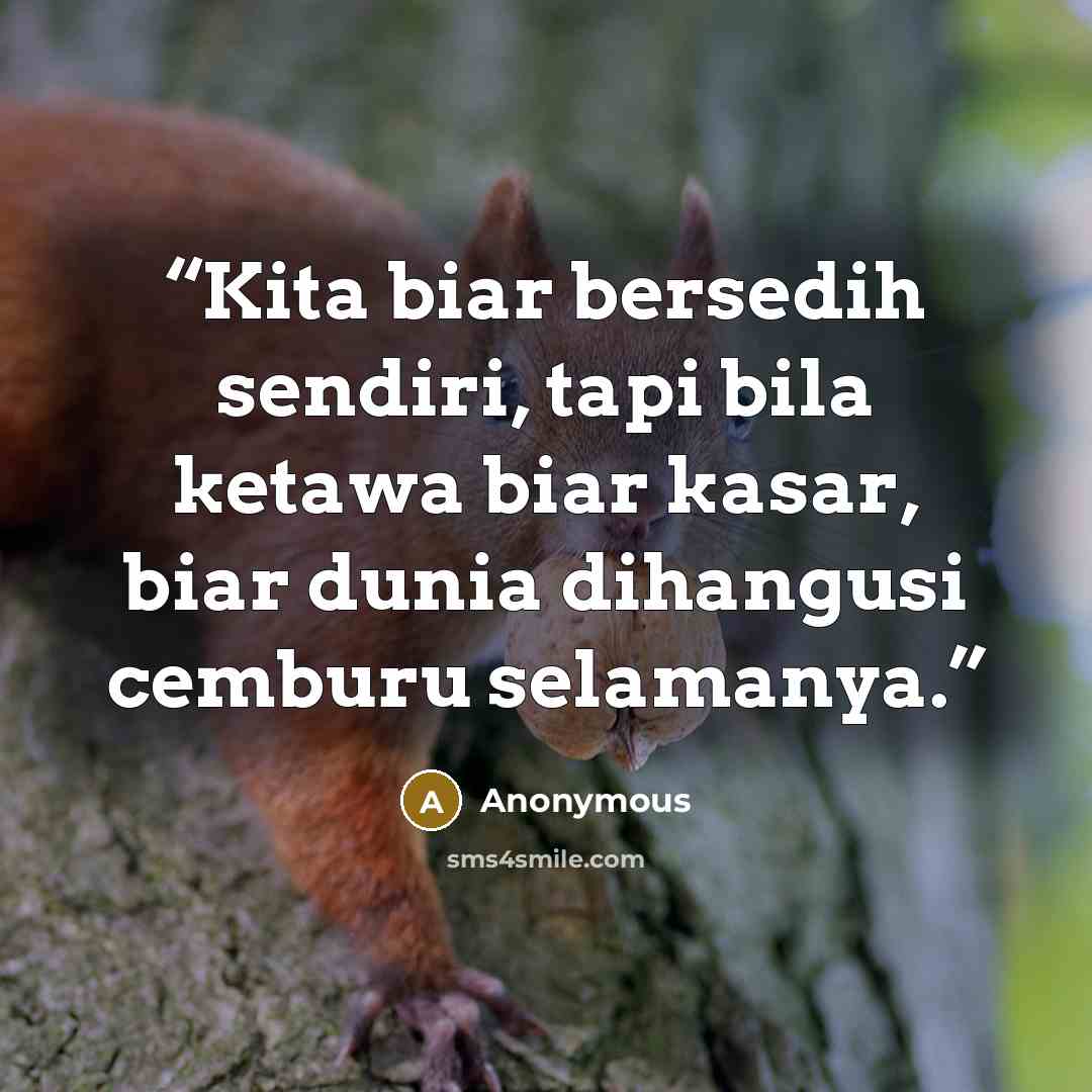 “Kita biar bersedih sendiri, tapi bila ketawa biar kasar, biar dunia dihangusi cemburu selamanya.” quote by Anonymous