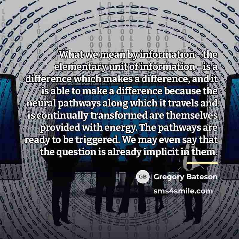 “What we mean by information - the elementary unit of…” quote by Gregory Bateson