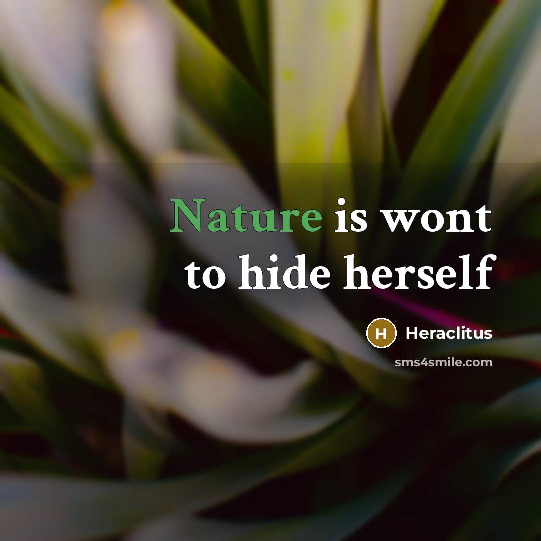 “Nature is wont to hide herself…” quote by Heraclitus
