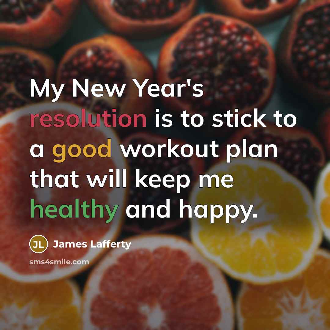 “My New Year's resolution is to stick to a good…” quote by James Lafferty