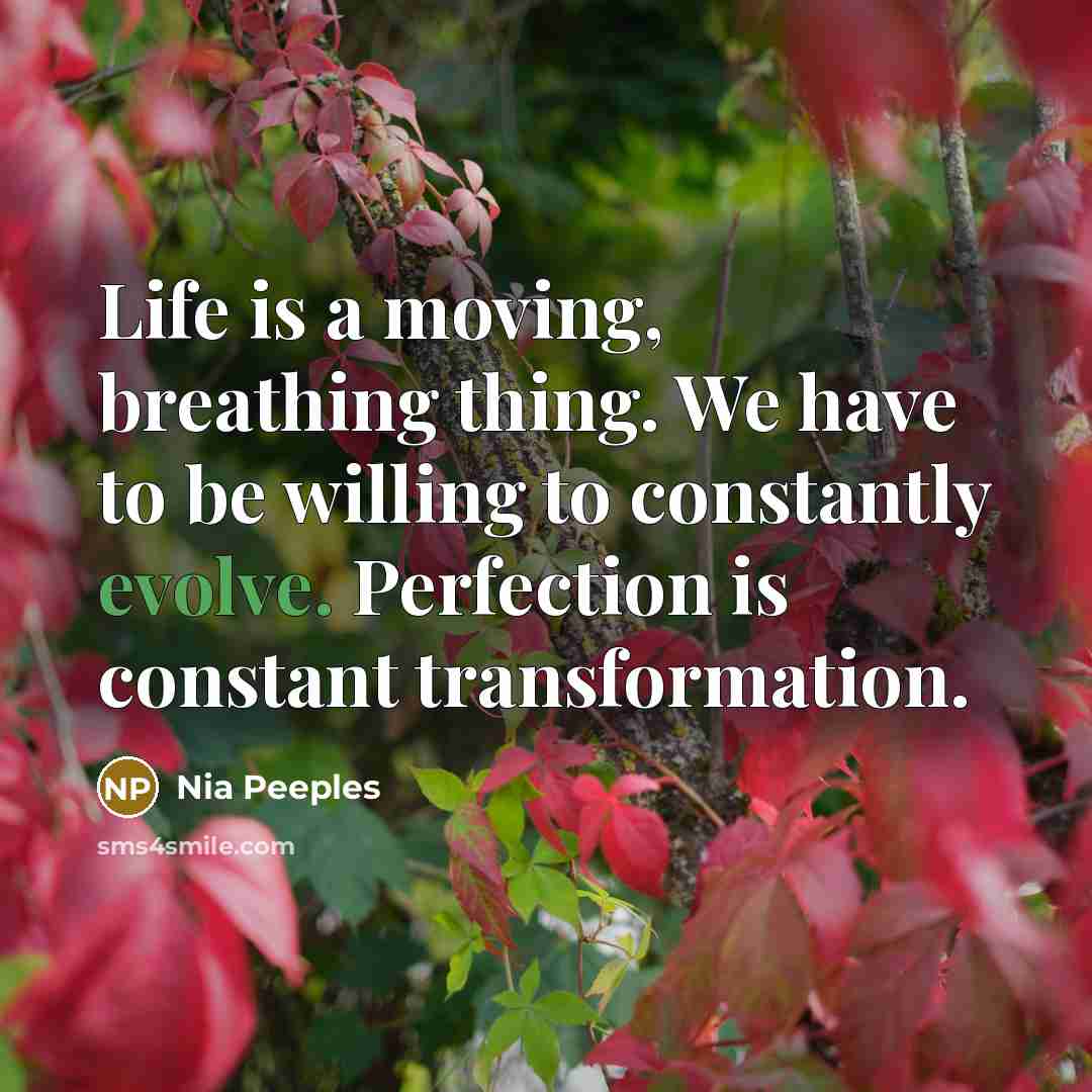 “Life is a moving, breathing thing. We have to be…” quote by Nia Peeples