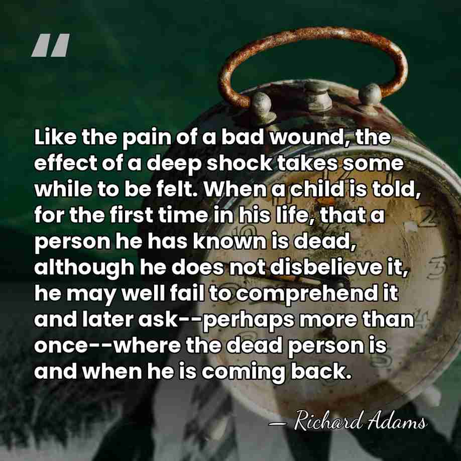 Like the pain of a bad wound, the effect of a deep&hellip; - Richard Adams