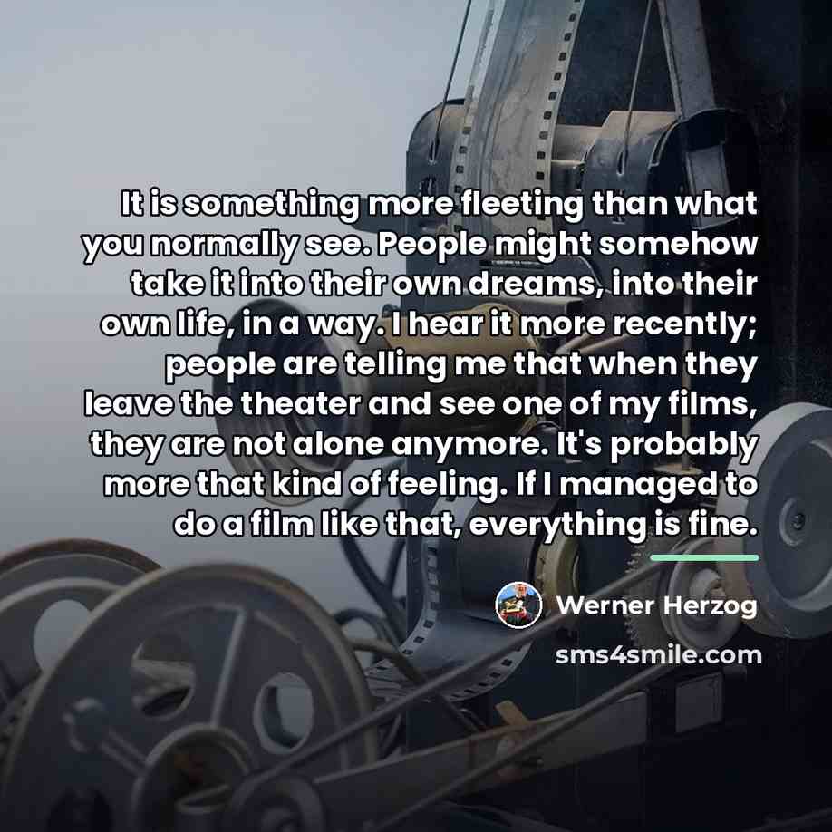 “It is something more fleeting than what you normally see.…” quote by Werner Herzog